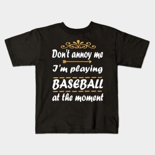 Baseball Baseman Bat Pitcher Kids T-Shirt